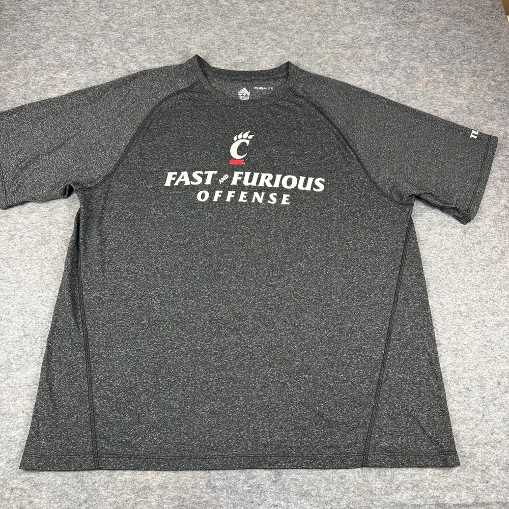 Adidas Climalite Cincinnati Bearcats Fast Furious Team 125 #89 Gray Mens XL